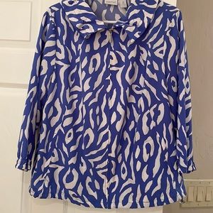 Chicos Zenergy jacket size 2 blue and white
